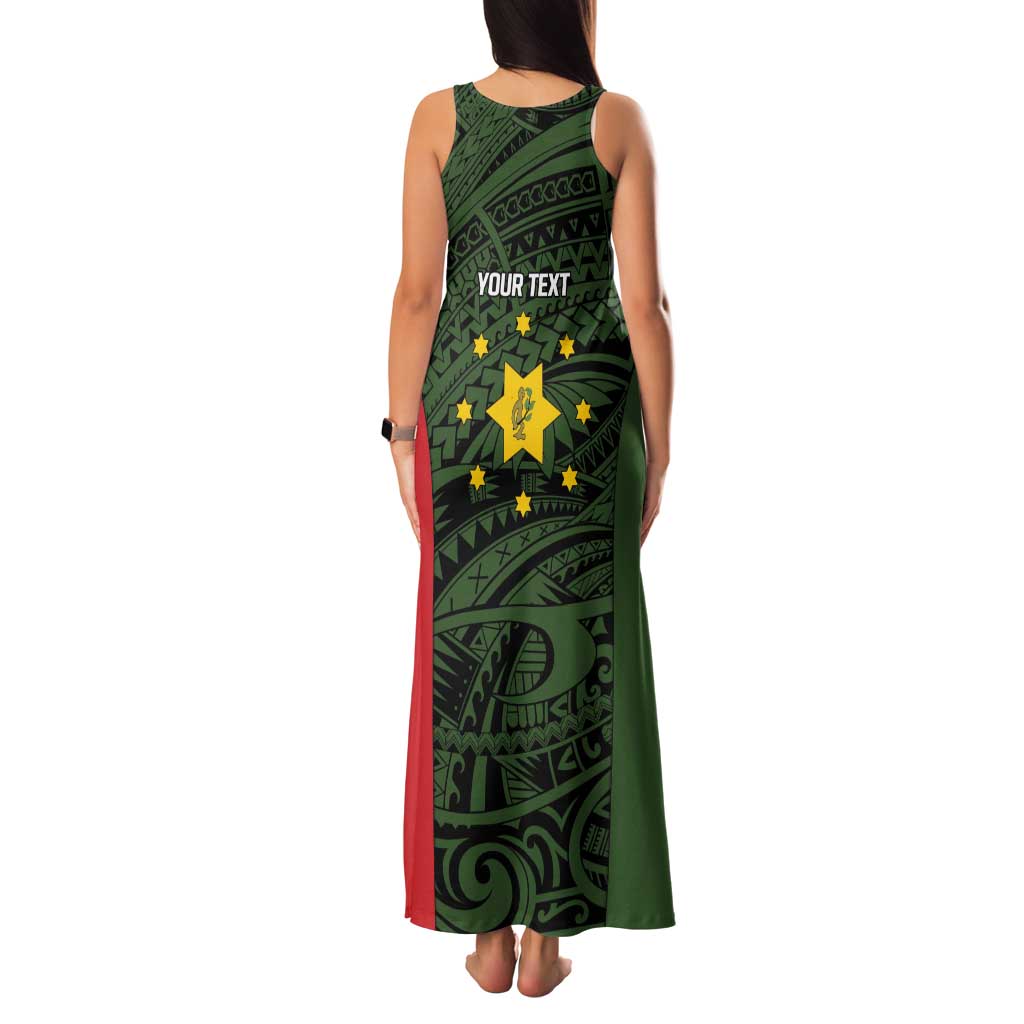 Personalised PNG Eastern Highlands Family Matching Tank Maxi Dress and Hawaiian Shirt Bird of Paradise Tattoo Flag Motif - Polynesian Pride