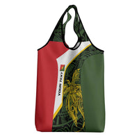 Personalised PNG Eastern Highlands Grocery Bag Bird of Paradise Tattoo Flag Motif LT9 - Polynesian Pride