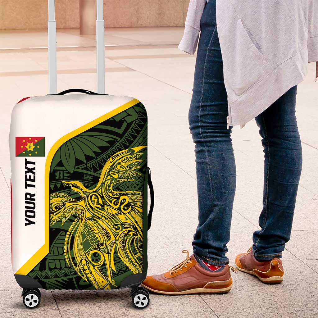 Personalised PNG Eastern Highlands Luggage Cover Bird of Paradise Tattoo Flag Motif - Polynesian Pride