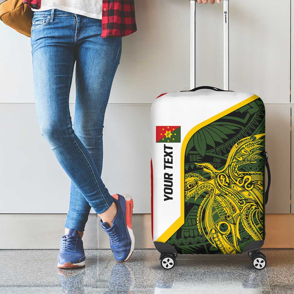 Personalised PNG Eastern Highlands Luggage Cover Bird of Paradise Tattoo Flag Motif - Polynesian Pride