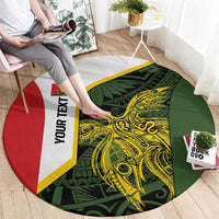 Personalised PNG Eastern Highlands Round Carpet Bird of Paradise Tattoo Flag Motif LT9 - Polynesian Pride