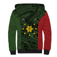 Personalised PNG Eastern Highlands Sherpa Hoodie Bird of Paradise Tattoo Flag Motif - Polynesian Pride