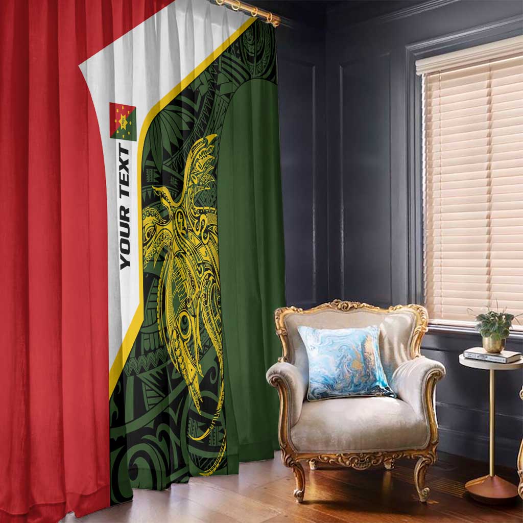 Personalised PNG Eastern Highlands Window Curtain Bird of Paradise Tattoo Flag Motif LT9 - Polynesian Pride