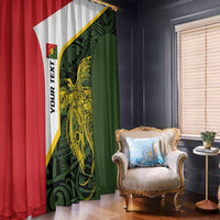 Personalised PNG Eastern Highlands Window Curtain Bird of Paradise Tattoo Flag Motif LT9 - Polynesian Pride