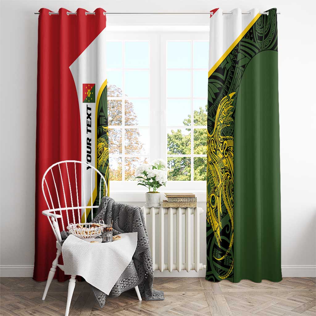 Personalised PNG Eastern Highlands Window Curtain Bird of Paradise Tattoo Flag Motif LT9 - Polynesian Pride