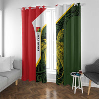 Personalised PNG Eastern Highlands Window Curtain Bird of Paradise Tattoo Flag Motif LT9 With Grommets Green - Polynesian Pride