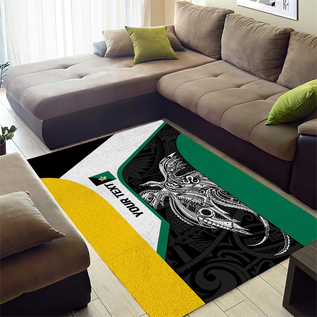 Personalised PNG Enga Province Area Rug Bird of Paradise Tattoo Flag Motif LT9 - Polynesian Pride