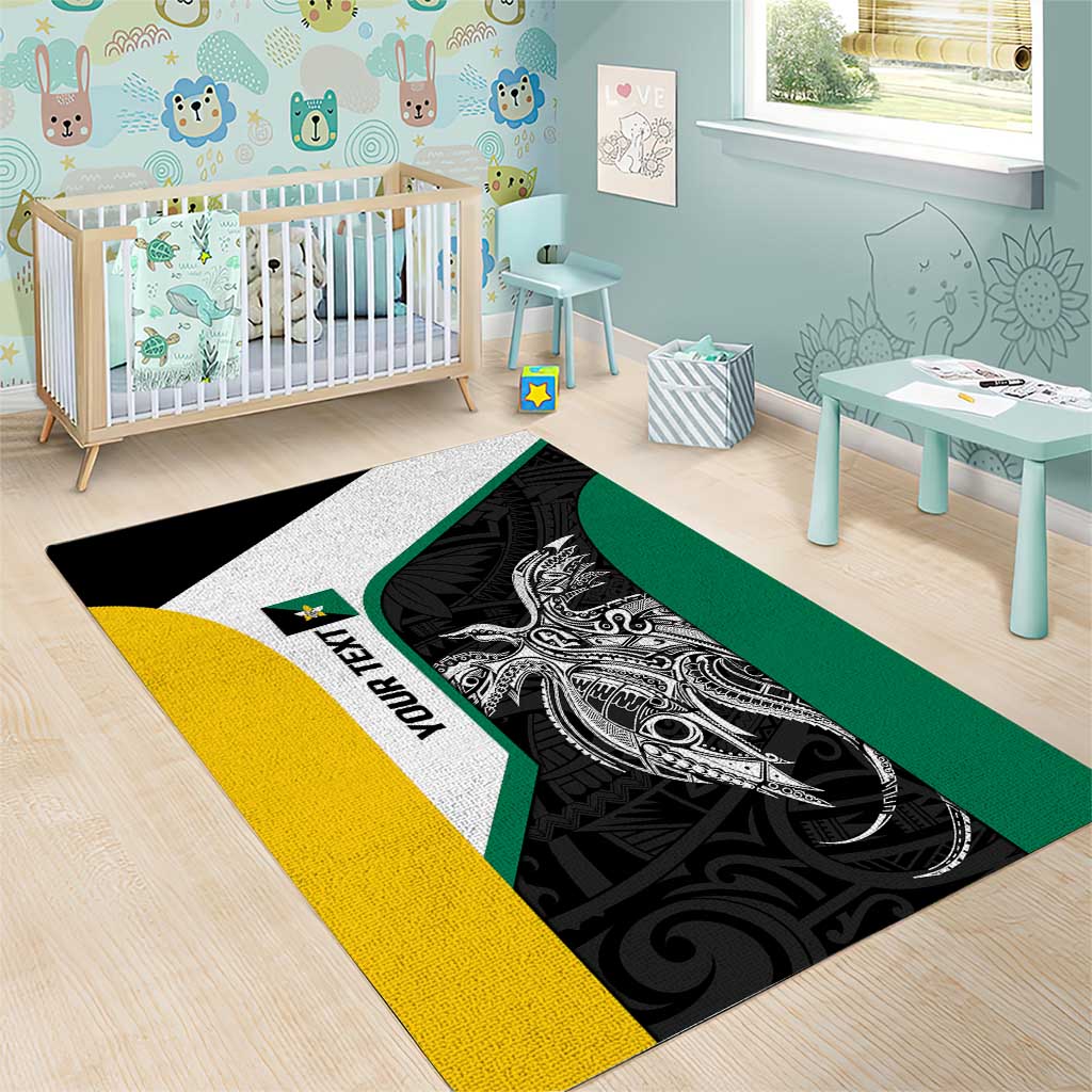 Personalised PNG Enga Province Area Rug Bird of Paradise Tattoo Flag Motif LT9 - Polynesian Pride