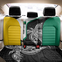 Personalised PNG Enga Province Back Car Seat Cover Bird of Paradise Tattoo Flag Motif - Polynesian Pride