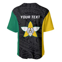 Personalised PNG Enga Province Baseball Jersey Bird of Paradise Tattoo Flag Motif LT9 - Polynesian Pride