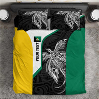 Personalised PNG Enga Province Bedding Set Bird of Paradise Tattoo Flag Motif - Polynesian Pride