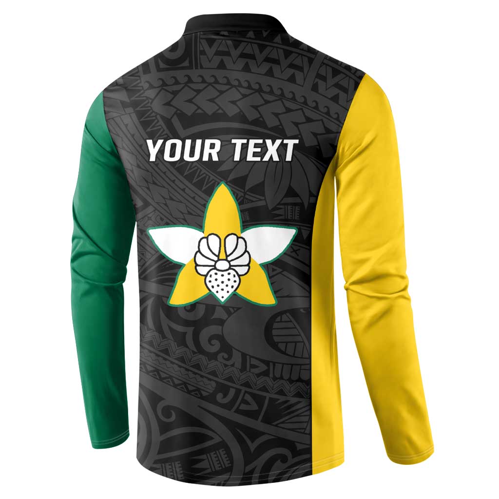 Personalised PNG Enga Province Button Sweatshirt Bird of Paradise Tattoo Flag Motif - Polynesian Pride