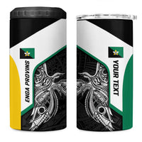 Personalised PNG Enga Province 4 in 1 Can Cooler Tumbler Bird of Paradise Tattoo Flag Motif LT9 One Size: 16 oz Green - Polynesian Pride
