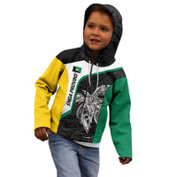 Personalised PNG Enga Province Kid Hoodie Bird of Paradise Tattoo Flag Motif - Polynesian Pride