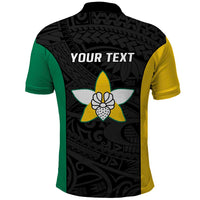 Personalised PNG Enga Province Polo Shirt Bird of Paradise Tattoo Flag Motif - Polynesian Pride