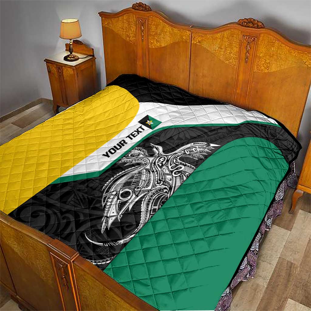 Personalised PNG Enga Province Quilt Bird of Paradise Tattoo Flag Motif - Polynesian Pride