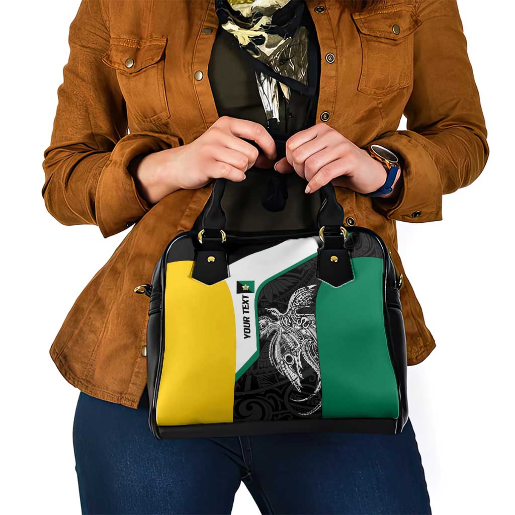 Personalised PNG Enga Province Shoulder Handbag Bird of Paradise Tattoo Flag Motif LT9 - Polynesian Pride