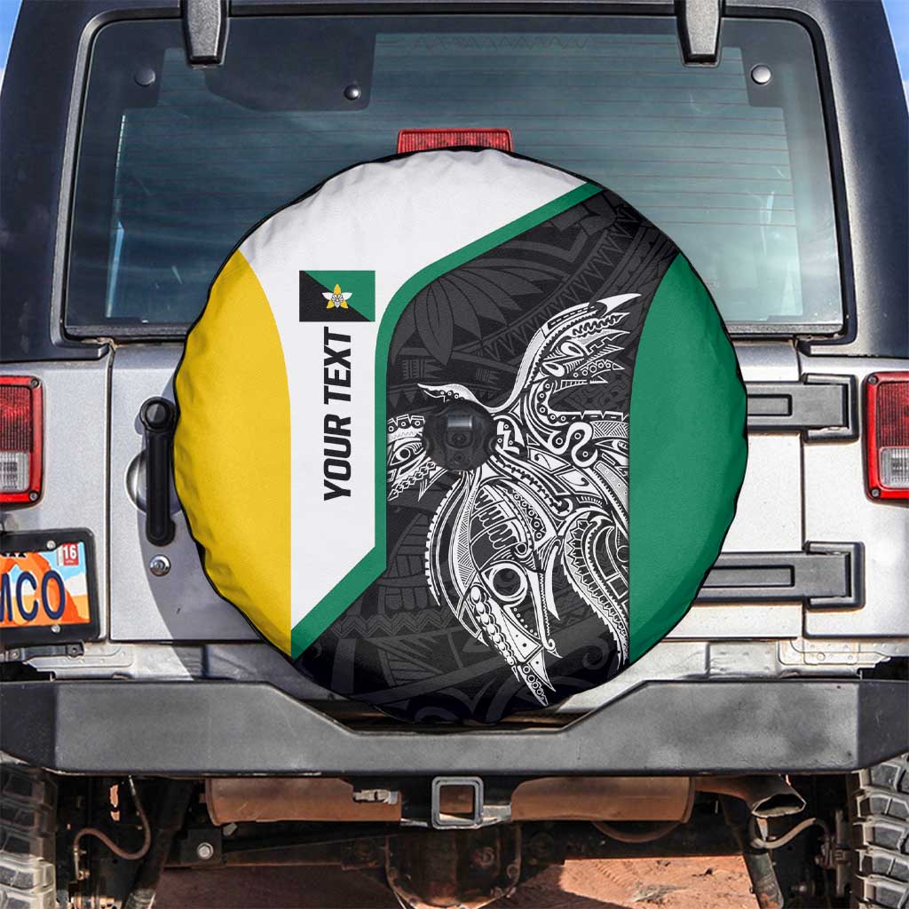 Personalised PNG Enga Province Spare Tire Cover Bird of Paradise Tattoo Flag Motif - Polynesian Pride