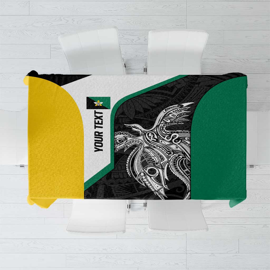 Personalised PNG Enga Province Tablecloth Bird of Paradise Tattoo Flag Motif LT9 Green - Polynesian Pride