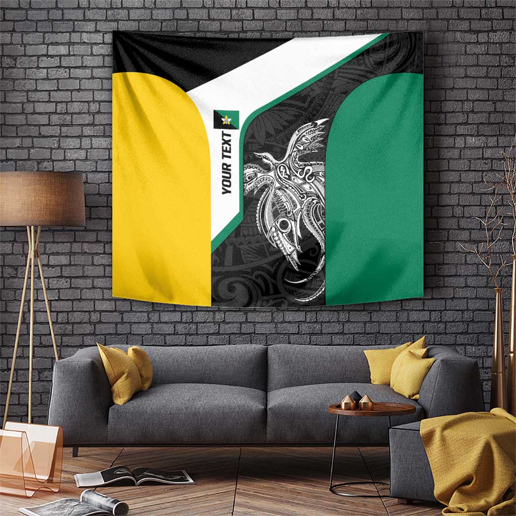 Personalised PNG Enga Province Tapestry Bird of Paradise Tattoo Flag Motif - Polynesian Pride