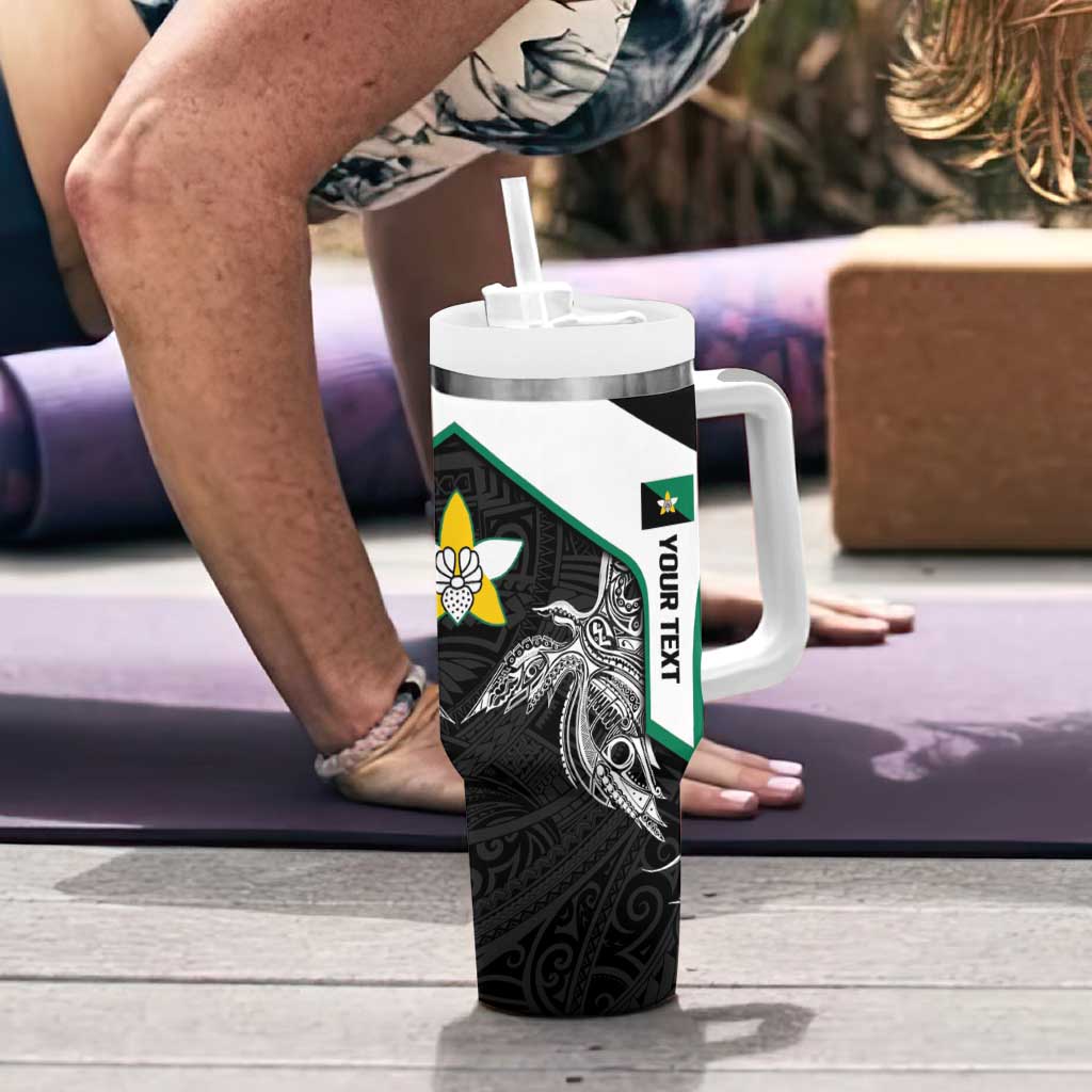 Personalised PNG Enga Province Tumbler With Handle Bird of Paradise Tattoo Flag Motif LT9 - Polynesian Pride