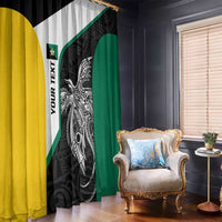 Personalised PNG Enga Province Window Curtain Bird of Paradise Tattoo Flag Motif LT9 - Polynesian Pride