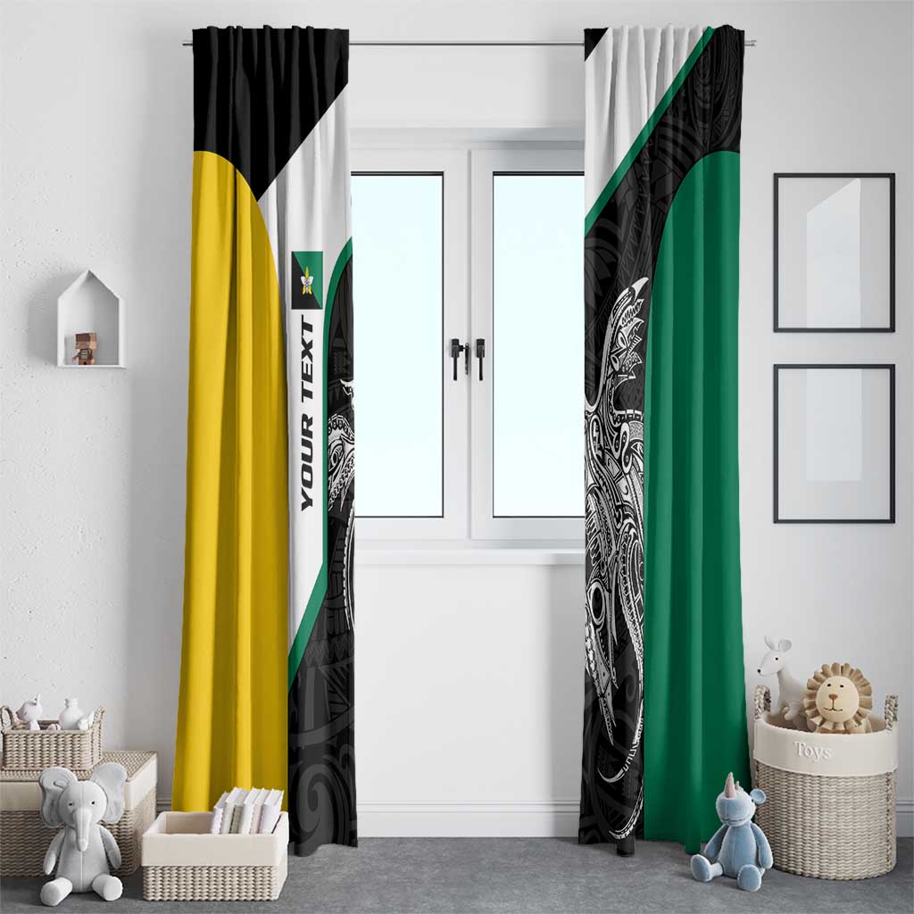 Personalised PNG Enga Province Window Curtain Bird of Paradise Tattoo Flag Motif LT9 - Polynesian Pride