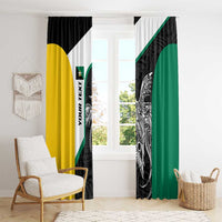 Personalised PNG Enga Province Window Curtain Bird of Paradise Tattoo Flag Motif LT9 - Polynesian Pride