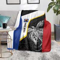 Personalised PNG Gulf Province Blanket Bird of Paradise Tattoo Flag Motif LT9 - Polynesian Pride