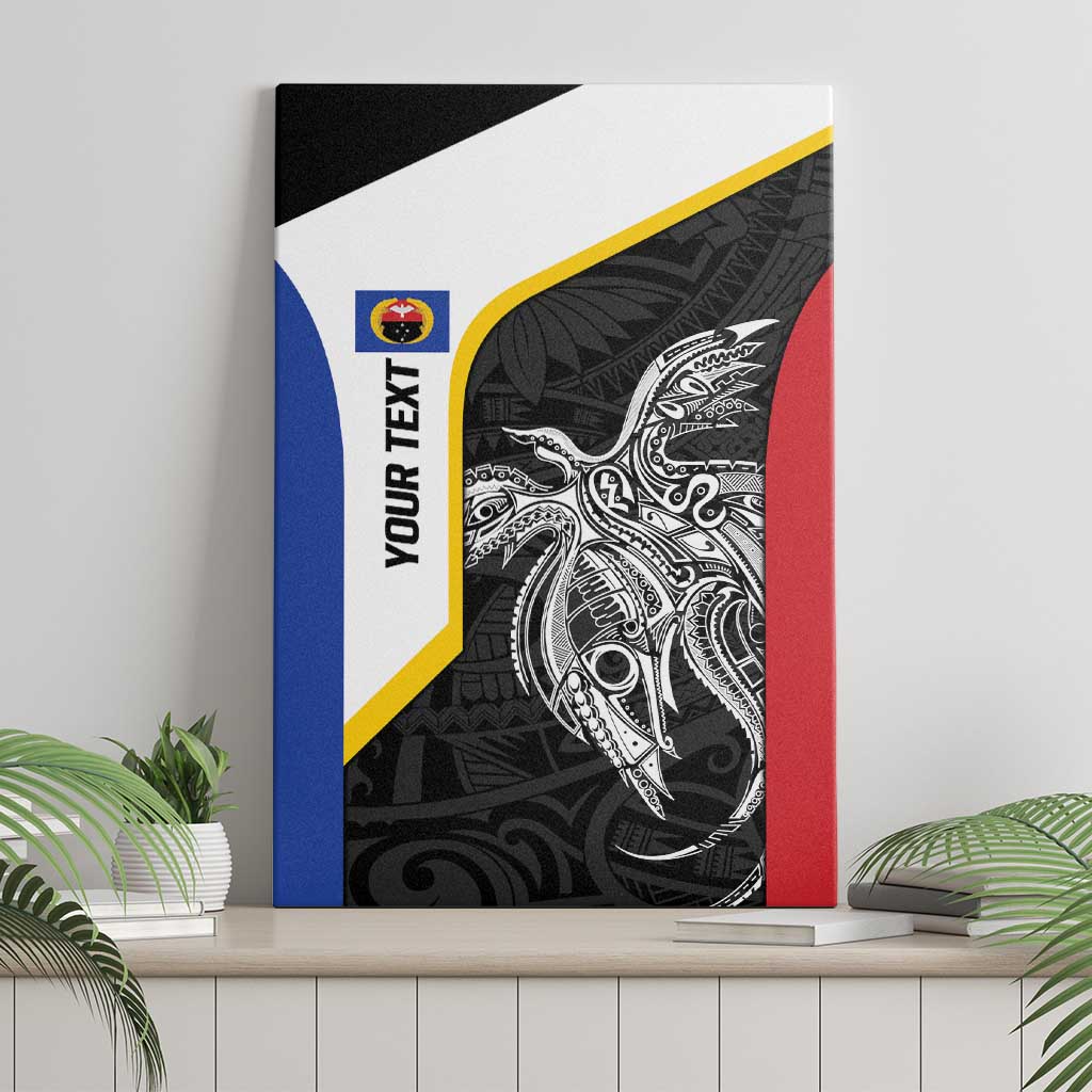 Personalised PNG Gulf Province Canvas Wall Art Bird of Paradise Tattoo Flag Motif - Polynesian Pride