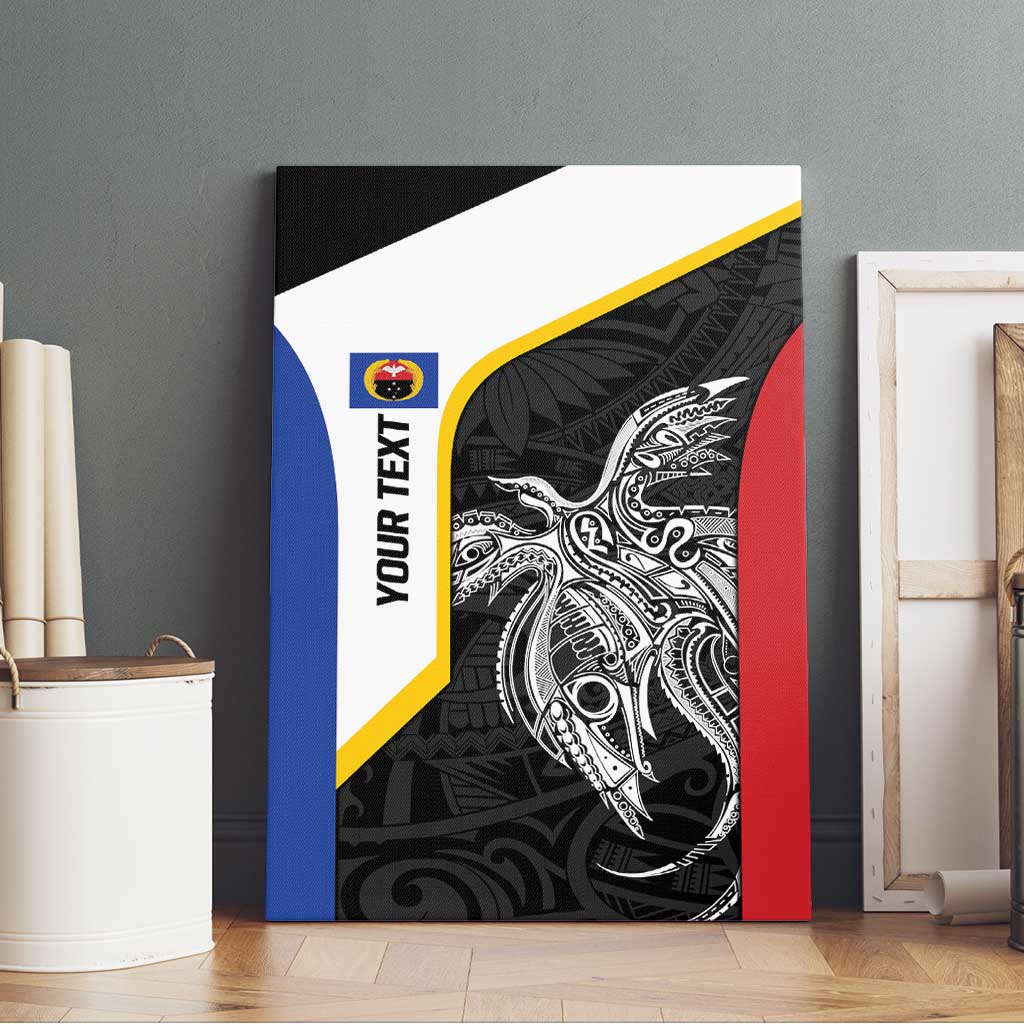 Personalised PNG Gulf Province Canvas Wall Art Bird of Paradise Tattoo Flag Motif - Polynesian Pride