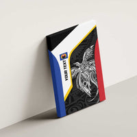 Personalised PNG Gulf Province Canvas Wall Art Bird of Paradise Tattoo Flag Motif - Polynesian Pride