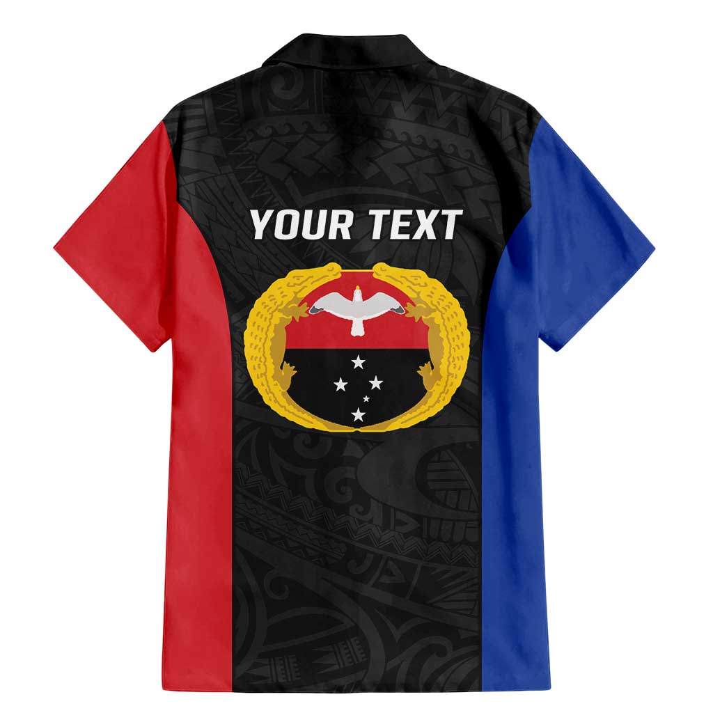 Personalised PNG Gulf Province Family Matching Mermaid Dress and Hawaiian Shirt Bird of Paradise Tattoo Flag Motif - Polynesian Pride