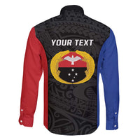 Personalised PNG Gulf Province Family Matching Off Shoulder Short Dress and Hawaiian Shirt Bird of Paradise Tattoo Flag Motif - Polynesian Pride