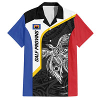 Personalised PNG Gulf Province Family Matching Summer Maxi Dress and Hawaiian Shirt Bird of Paradise Tattoo Flag Motif - Polynesian Pride