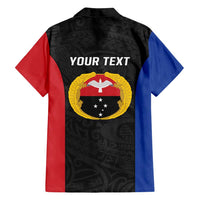 Personalised PNG Gulf Province Family Matching Summer Maxi Dress and Hawaiian Shirt Bird of Paradise Tattoo Flag Motif - Polynesian Pride