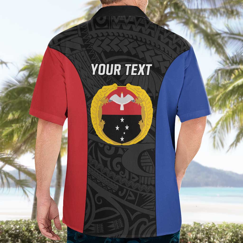 Personalised PNG Gulf Province Hawaiian Shirt Bird of Paradise Tattoo Flag Motif - Polynesian Pride