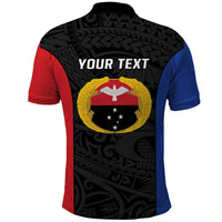 Personalised PNG Gulf Province Polo Shirt Bird of Paradise Tattoo Flag Motif - Polynesian Pride