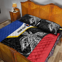 Personalised PNG Gulf Province Quilt Bed Set Bird of Paradise Tattoo Flag Motif - Polynesian Pride