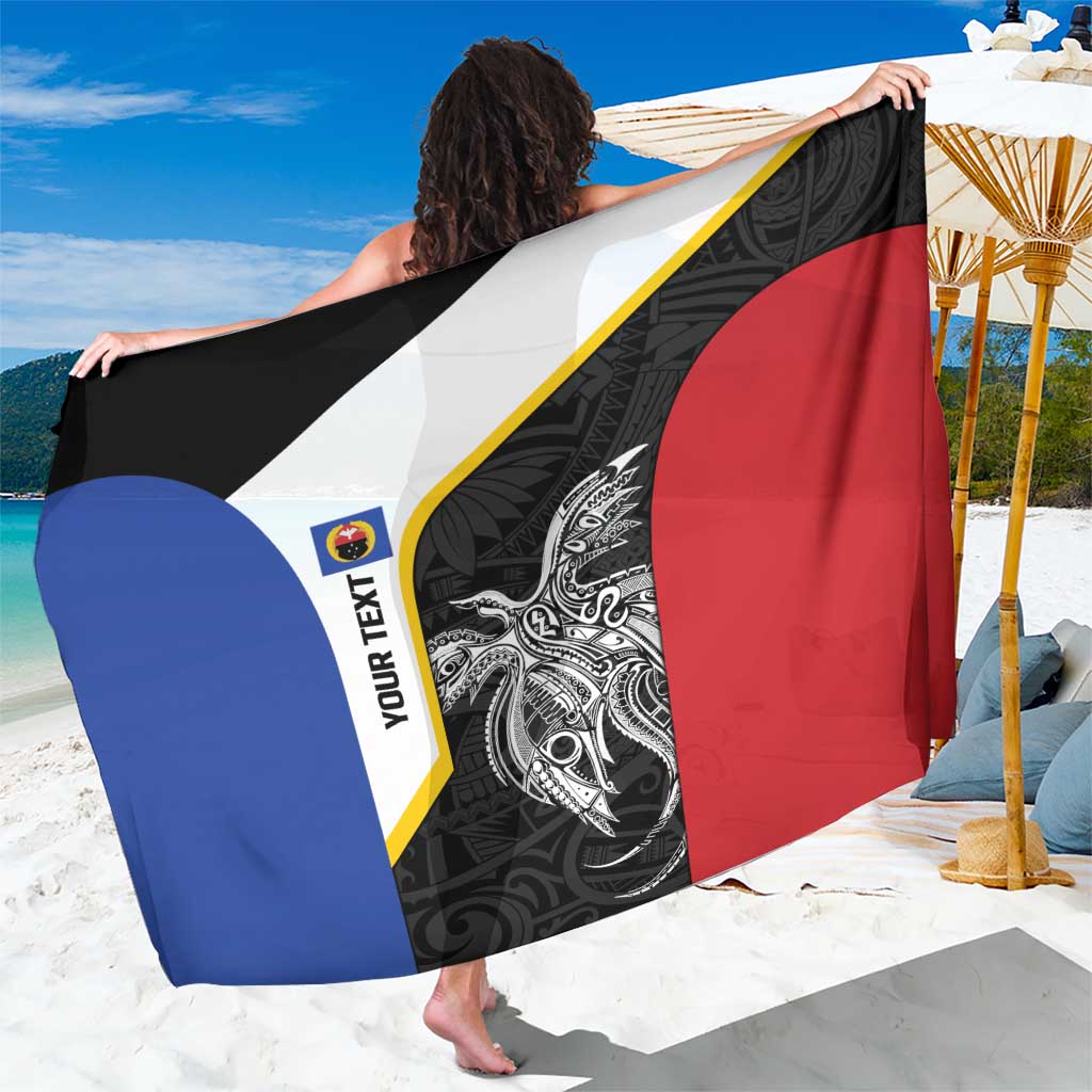 Personalised PNG Gulf Province Sarong Bird of Paradise Tattoo Flag Motif - Polynesian Pride