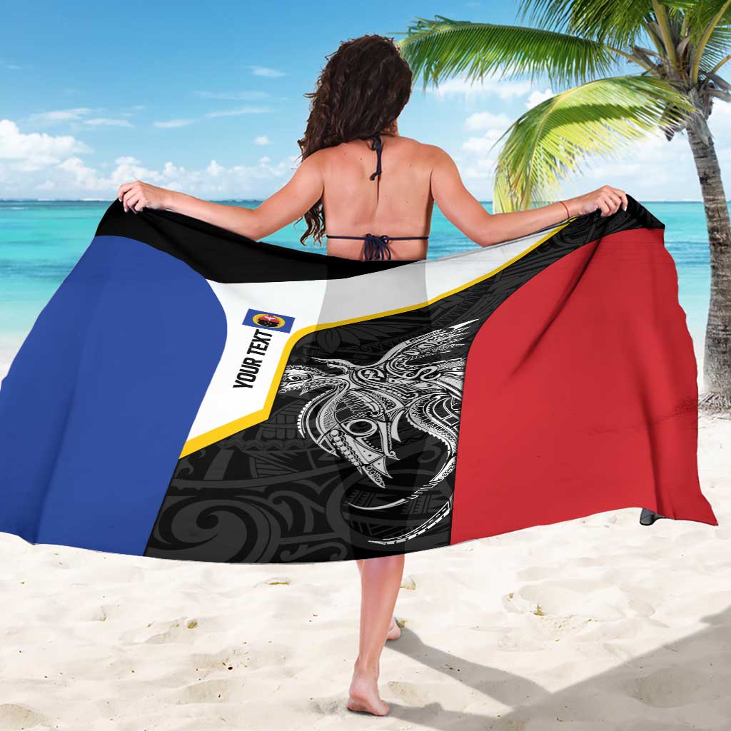 Personalised PNG Gulf Province Sarong Bird of Paradise Tattoo Flag Motif LT9 - Polynesian Pride