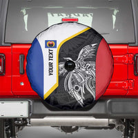 Personalised PNG Gulf Province Spare Tire Cover Bird of Paradise Tattoo Flag Motif - Polynesian Pride