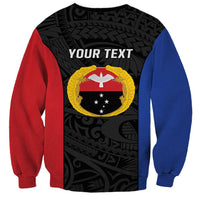 Personalised PNG Gulf Province Sweatshirt Bird of Paradise Tattoo Flag Motif - Polynesian Pride