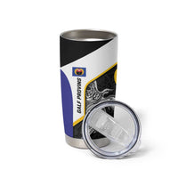 Personalised PNG Gulf Province Tumbler Cup Bird of Paradise Tattoo Flag Motif - Polynesian Pride