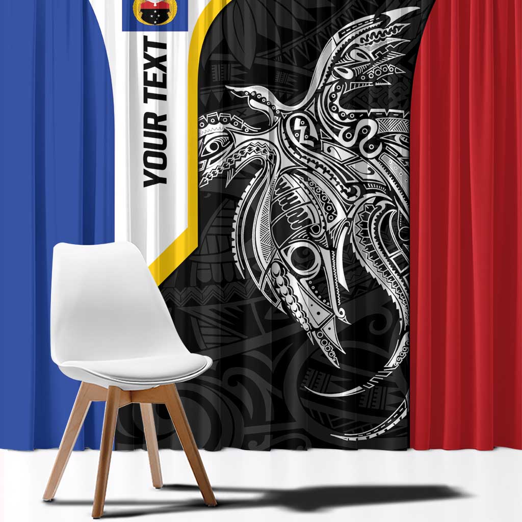 Personalised PNG Gulf Province Window Curtain Bird of Paradise Tattoo Flag Motif LT9 - Polynesian Pride