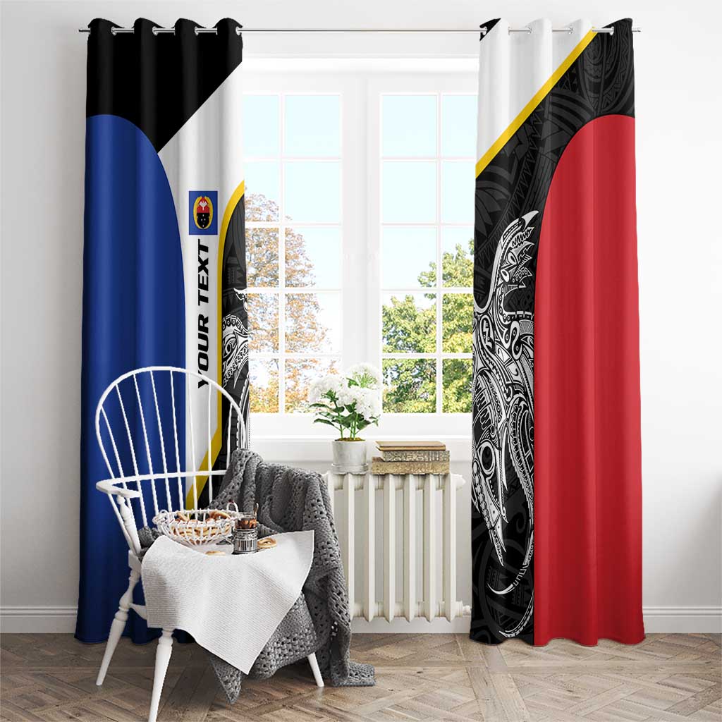 Personalised PNG Gulf Province Window Curtain Bird of Paradise Tattoo Flag Motif LT9 - Polynesian Pride