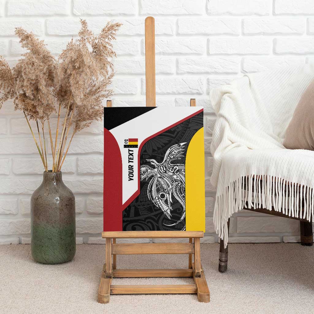 Personalised PNG Madang Province Canvas Wall Art Bird of Paradise Tattoo Flag Motif - Polynesian Pride