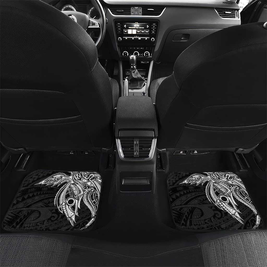 Personalised PNG Madang Province Car Mats Bird of Paradise Tattoo Flag Motif - Polynesian Pride