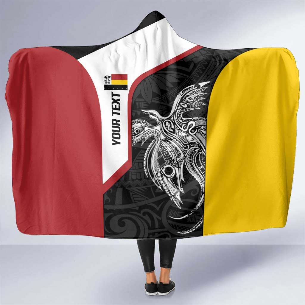 Personalised PNG Madang Province Hooded Blanket Bird of Paradise Tattoo Flag Motif - Polynesian Pride