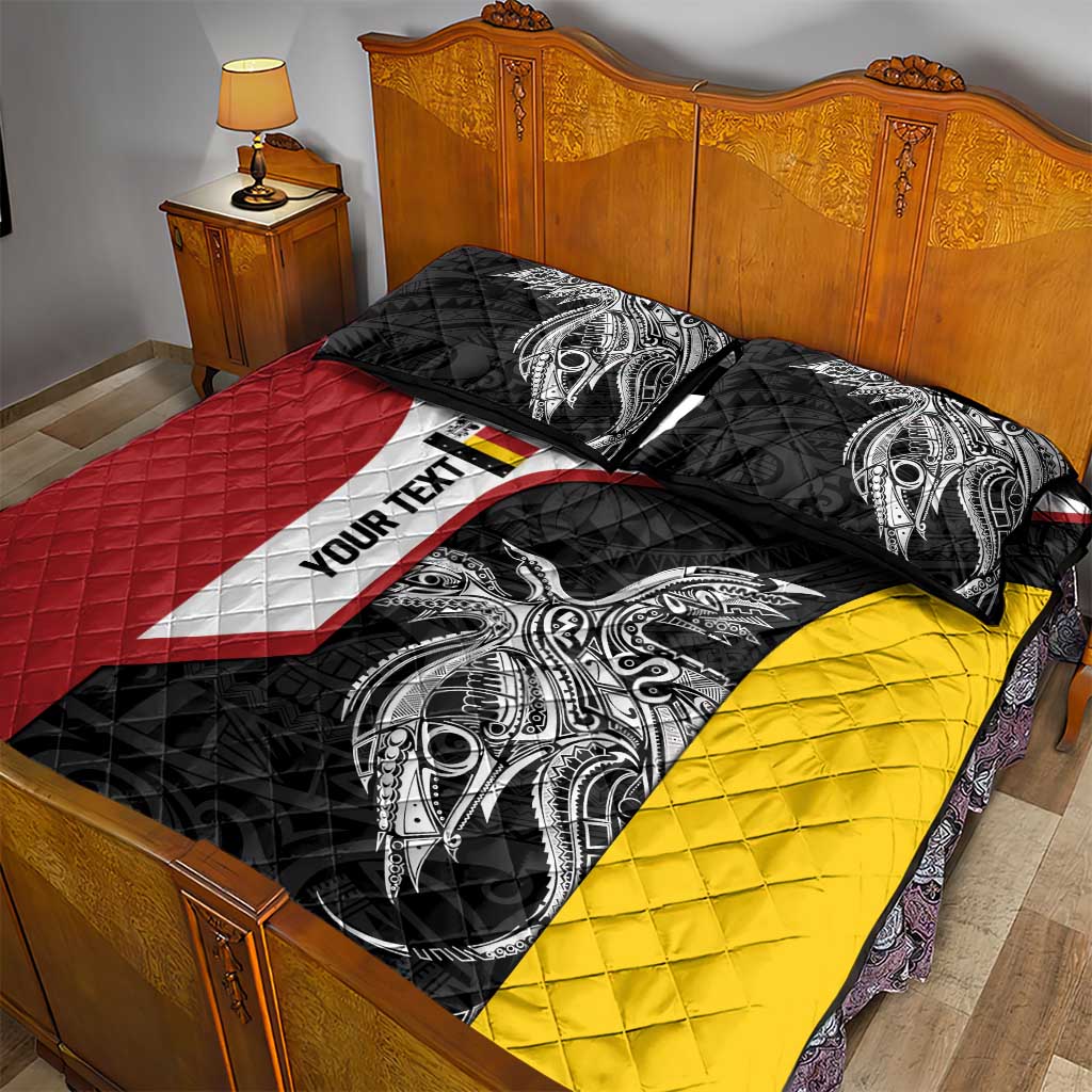 Personalised PNG Madang Province Quilt Bed Set Bird of Paradise Tattoo Flag Motif - Polynesian Pride